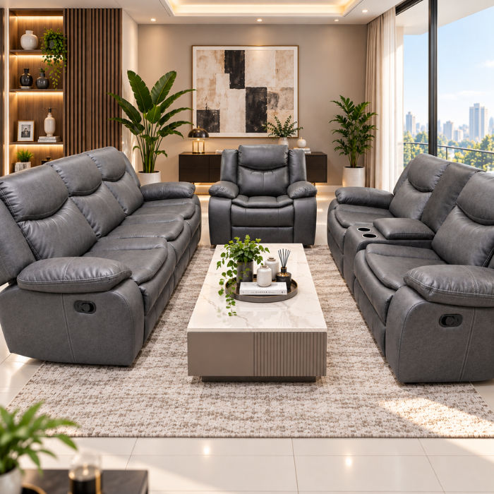 QandAHome – Savanna 6 Seater Recliner Lounge Suite