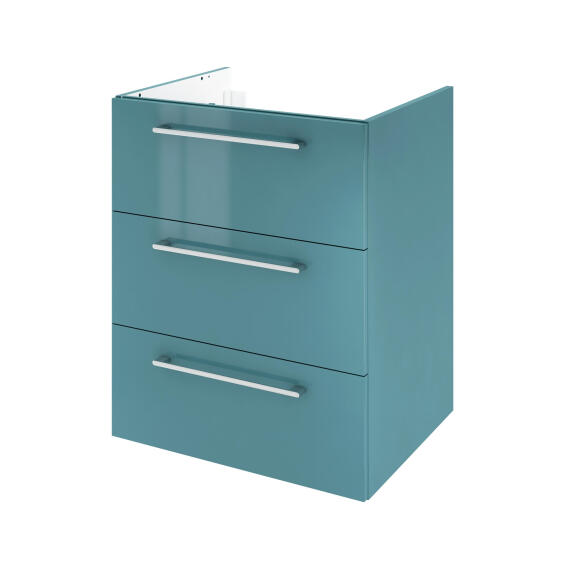 Single basin cabinet pack 3 drawers SENSEA Remix laguna green 60x58x48cm