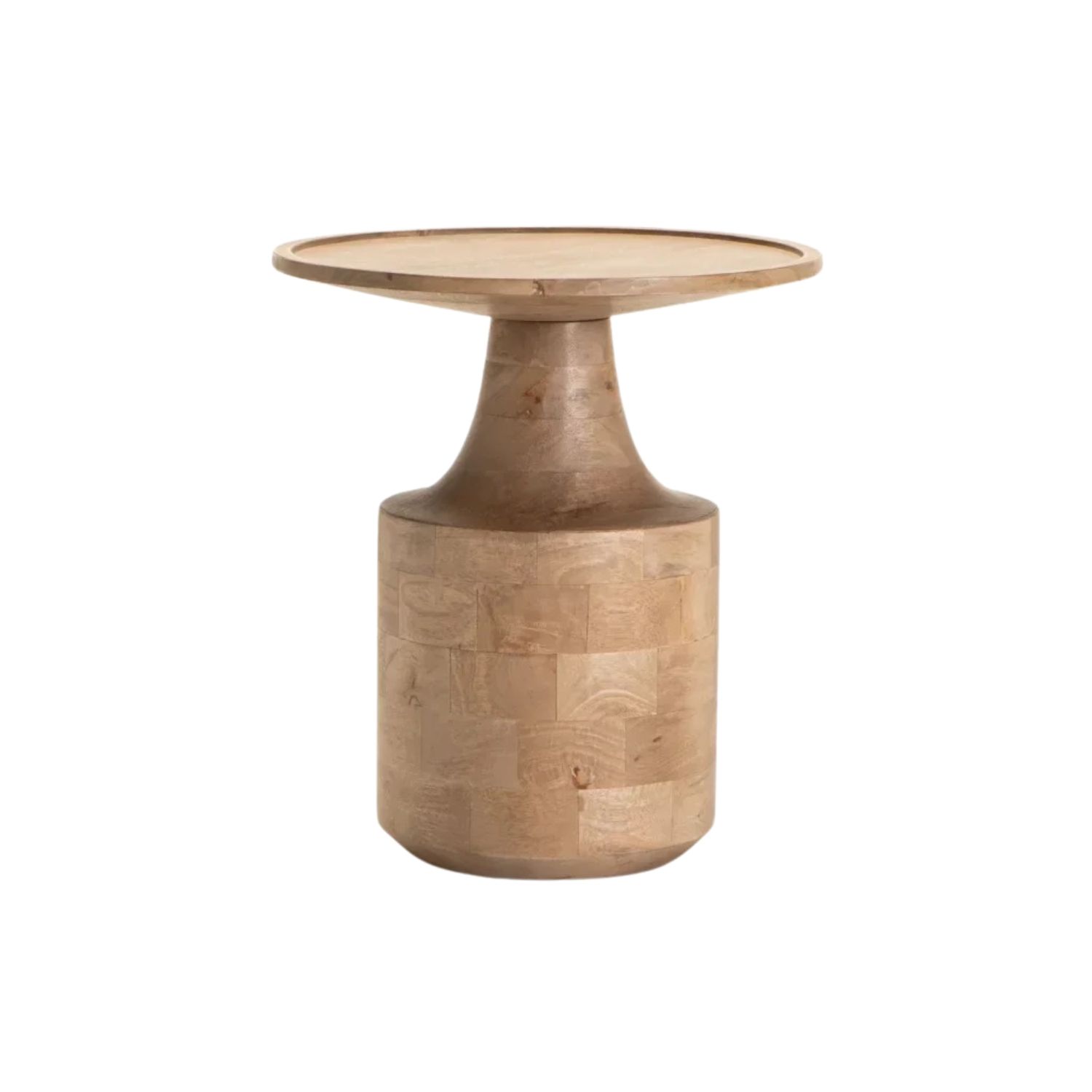 Solid Mango Wood Round Side Table