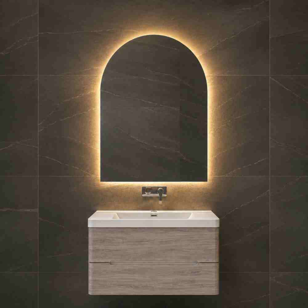 The Halo Arch — LED Backlit Bathroom Mirror: 700mm X 1100mm