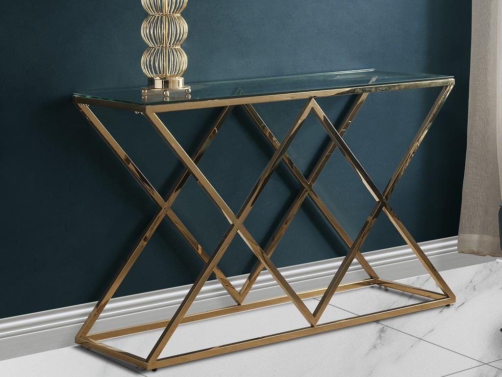 KC FURN-Imperia Stainless Steel Console Table,Gold