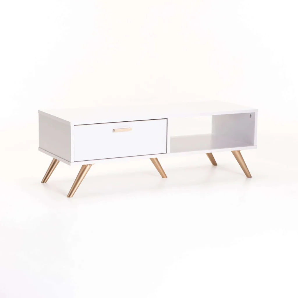 LENA 100×40cm Coffee Table White — Sleek Modern Living Room Table
