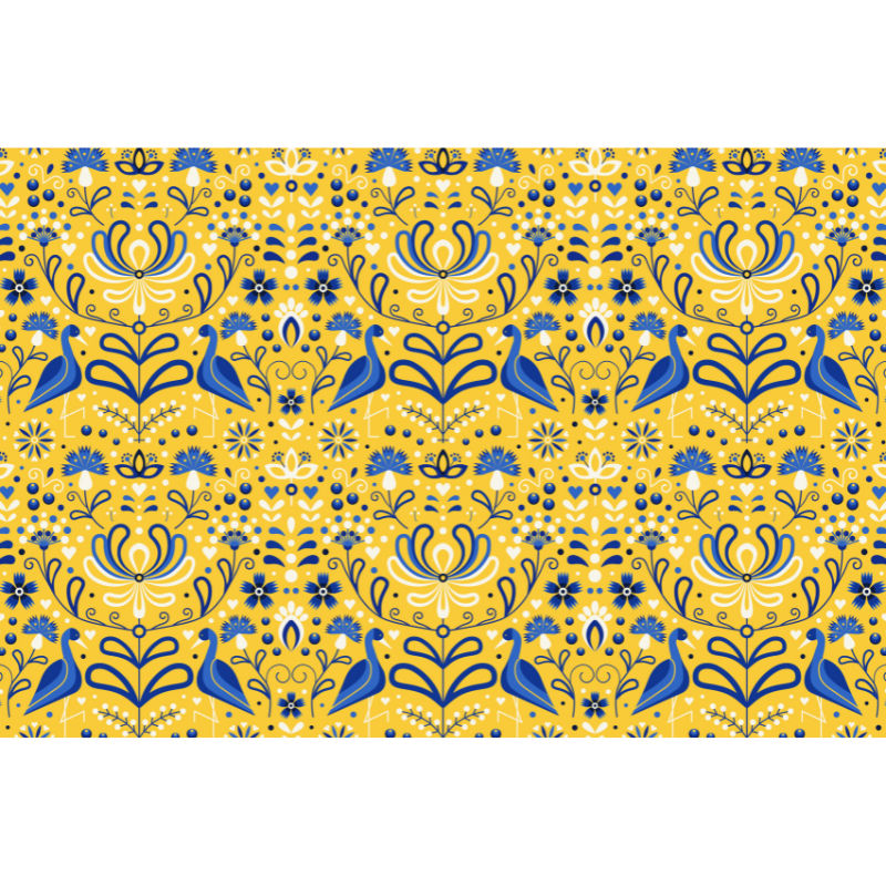 Decoupage Tissue Paper Folk Cranes Pattern