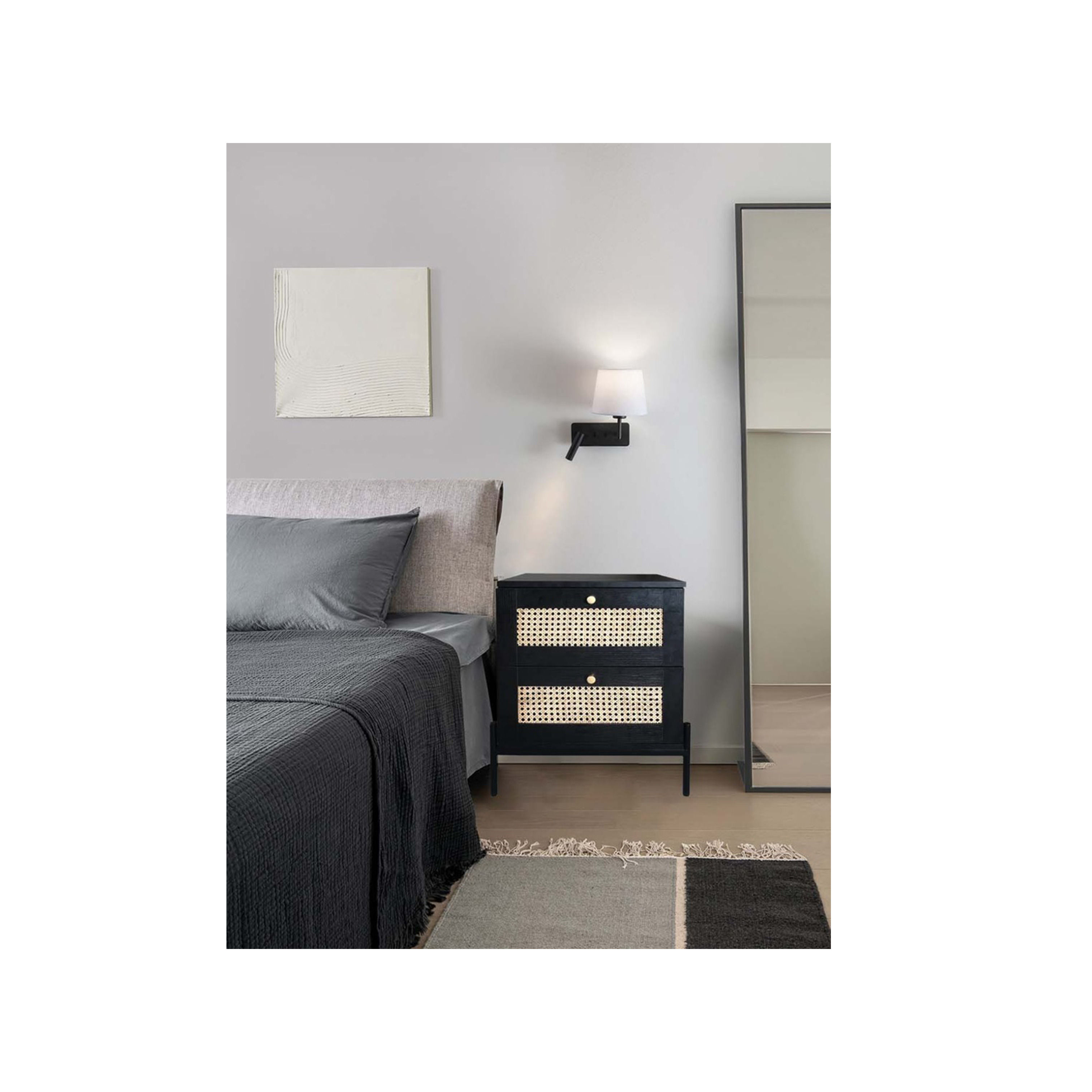 Thea Pedestal 2 Drawer - Black
