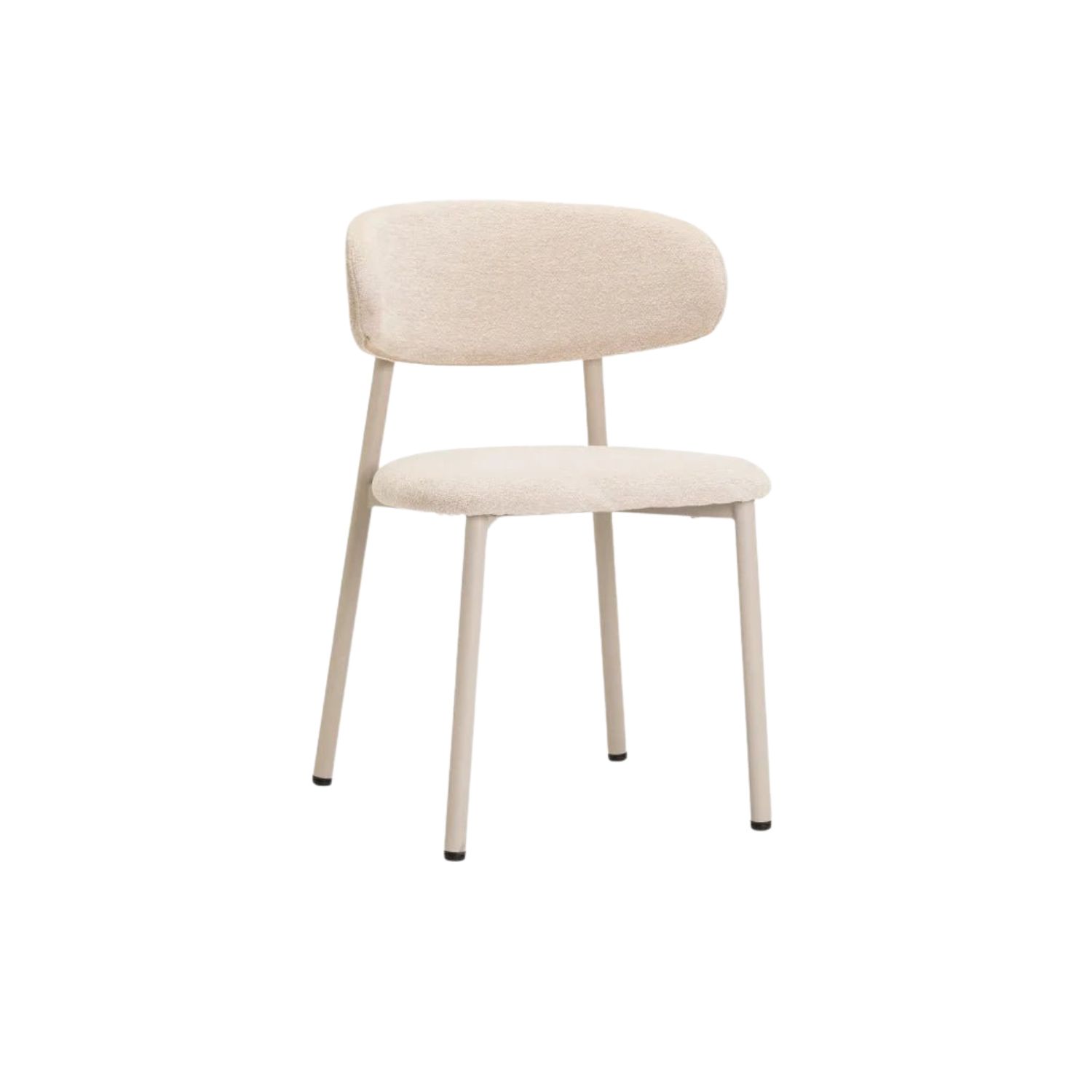 Cream Fabric Dining Chair with Padded Seat