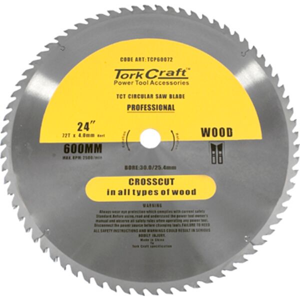 Tct Saw Blade Rip & Cross 600X72T 40/30/25.4/20/16