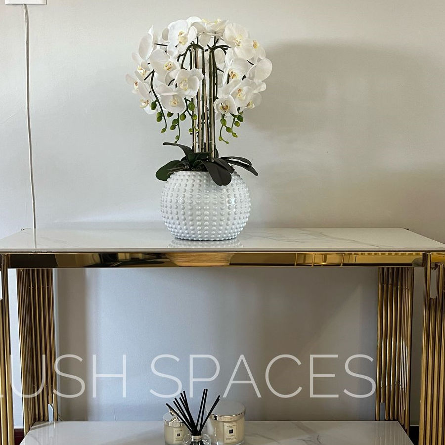 Mica Plush Marble Top Console Table