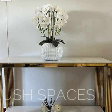 Mica Plush Marble Top Console Table