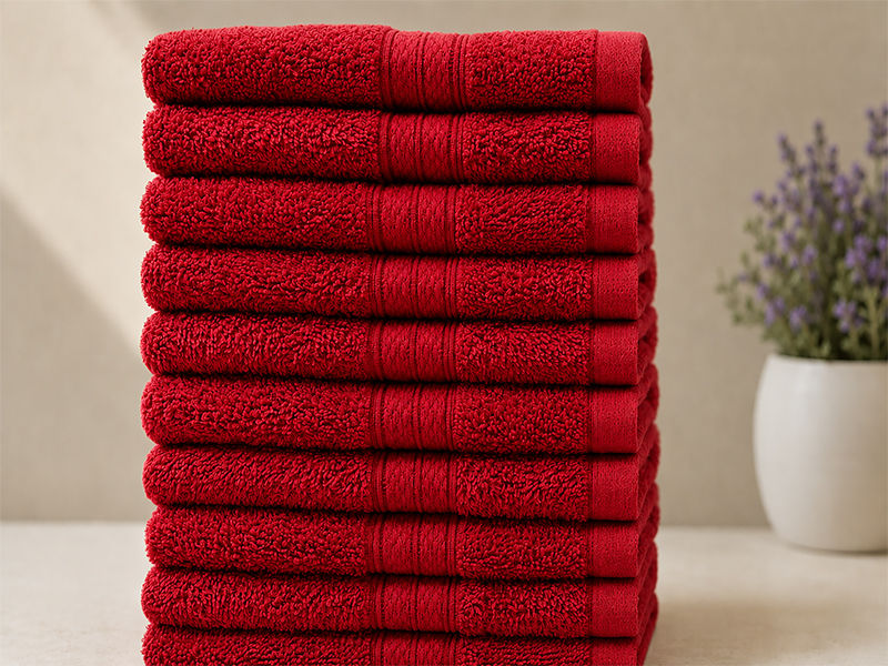 Plush 450GSM 30x50cms Guest Towels - Racing Red(10pc pack)