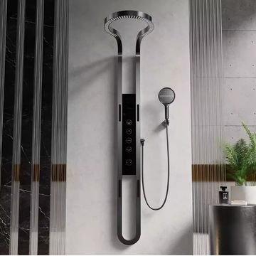Victoria 4 Function Multifunction Circular Shower Column -Gun Grey