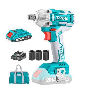 Total Lithium-Ion Impact Wrench 1/2" Dr.300Nm 20V W/Batandchar And3 Socket- 4 Pack