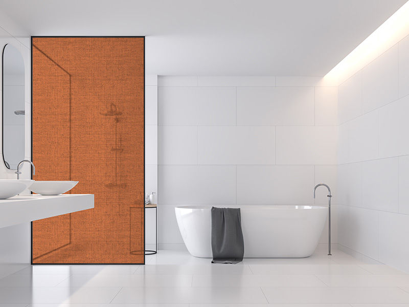 Frosted Vinyl Sticker For Your Shower Glass (glass not included)  Design: Orange Brown