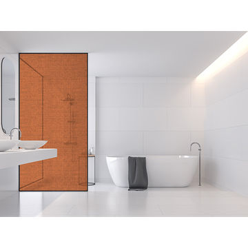 Frosted Vinyl Sticker For Your Shower Glass (glass not included)  Design: Orange Brown