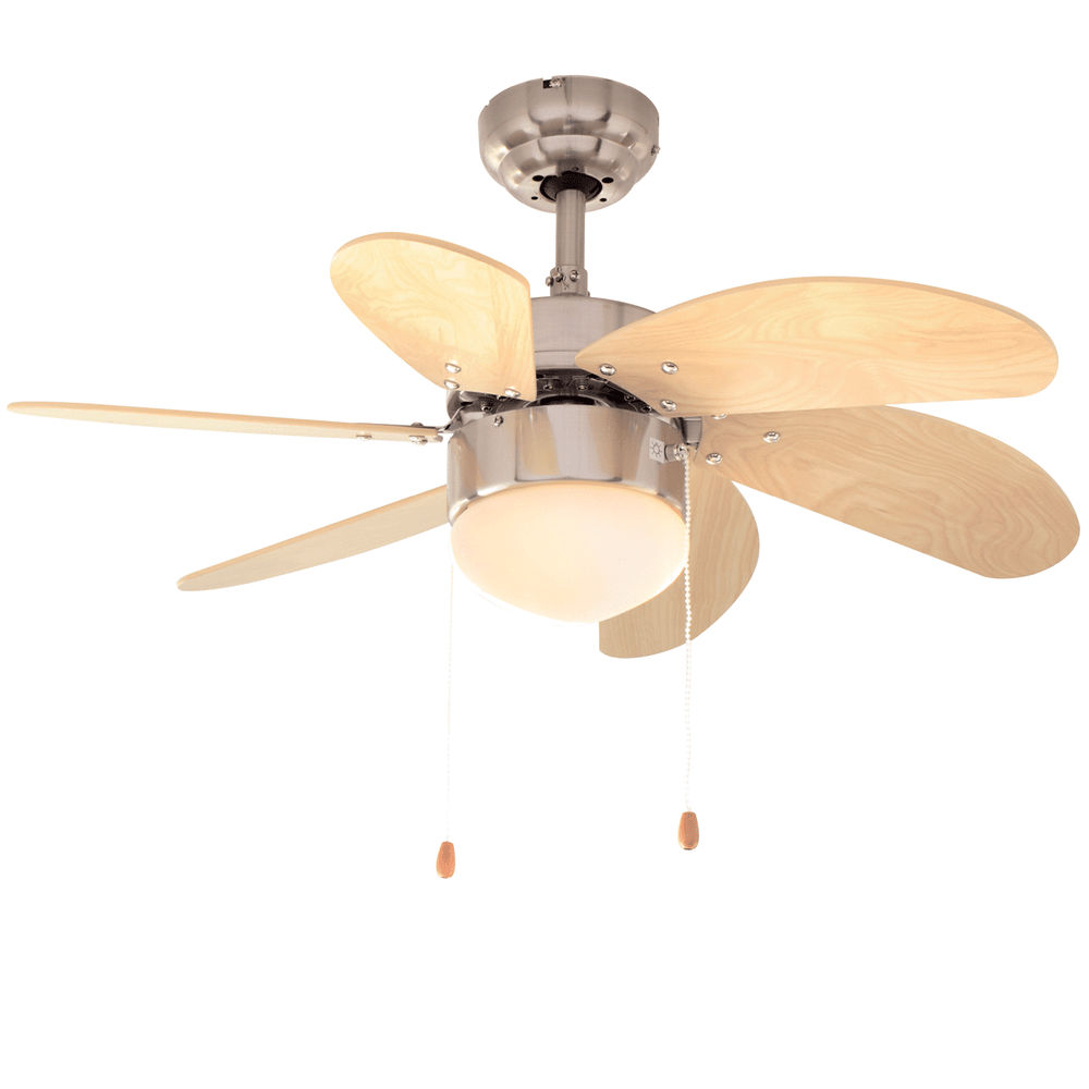 Turbo Swirl Ceiling Fan 6 Blades Natural Wood