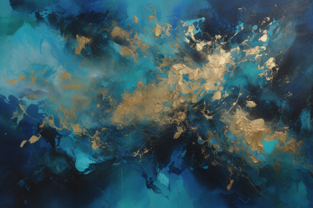 Canvas Wall Art - Azure Dreams Is An Abstract Masterpiece - A1181 - [120 x 80 cm]