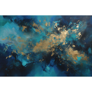Canvas Wall Art - Azure Dreams Is An Abstract Masterpiece - A1181 - [120 x 80 cm]