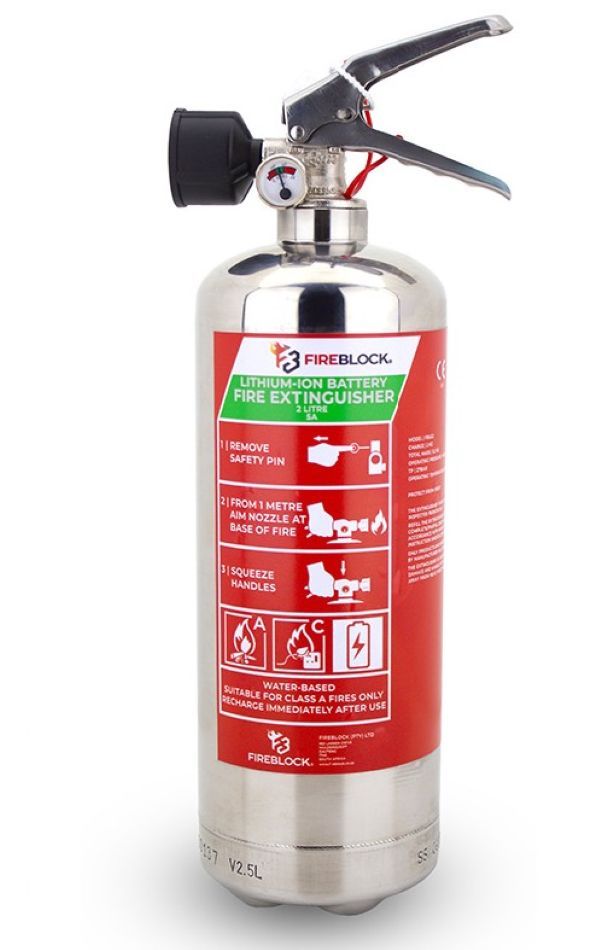 FIREBLOCK Lithium Battery Fire Extinguisher - 2 Litres