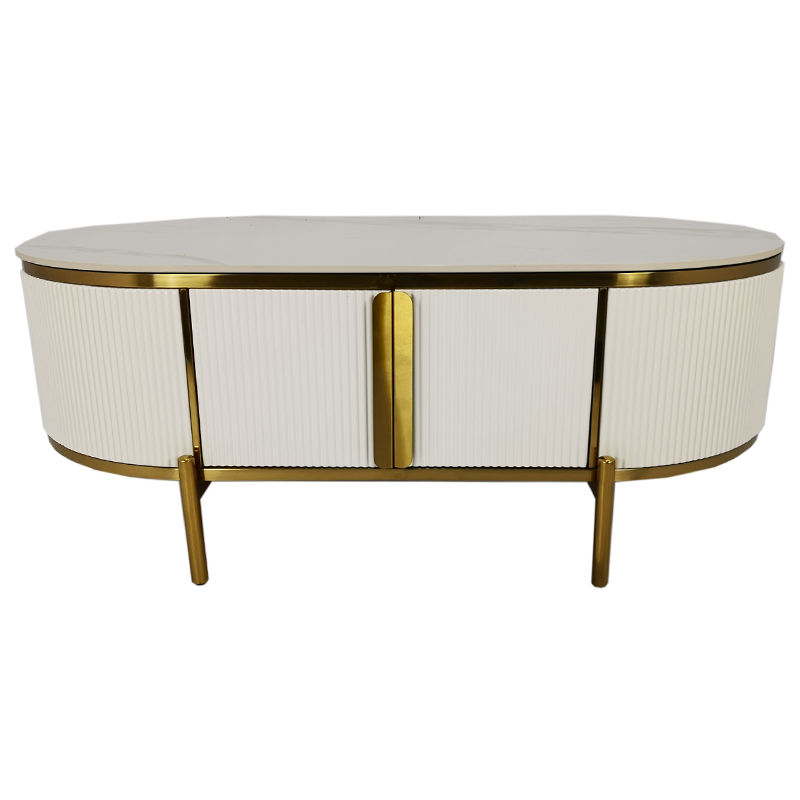 Sinead white coffee table with gold accents