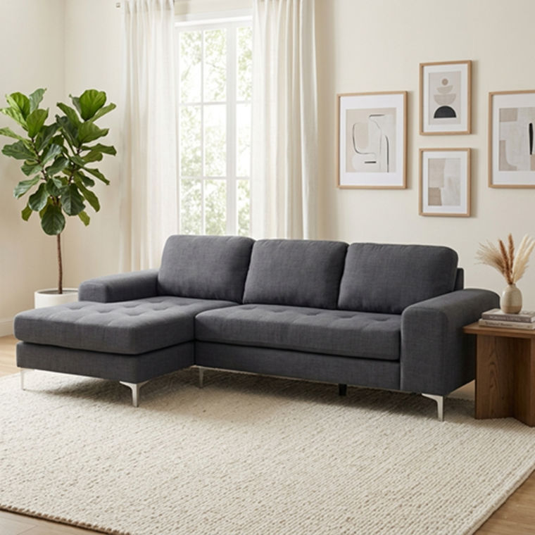 Milan L Shape Couch Grey