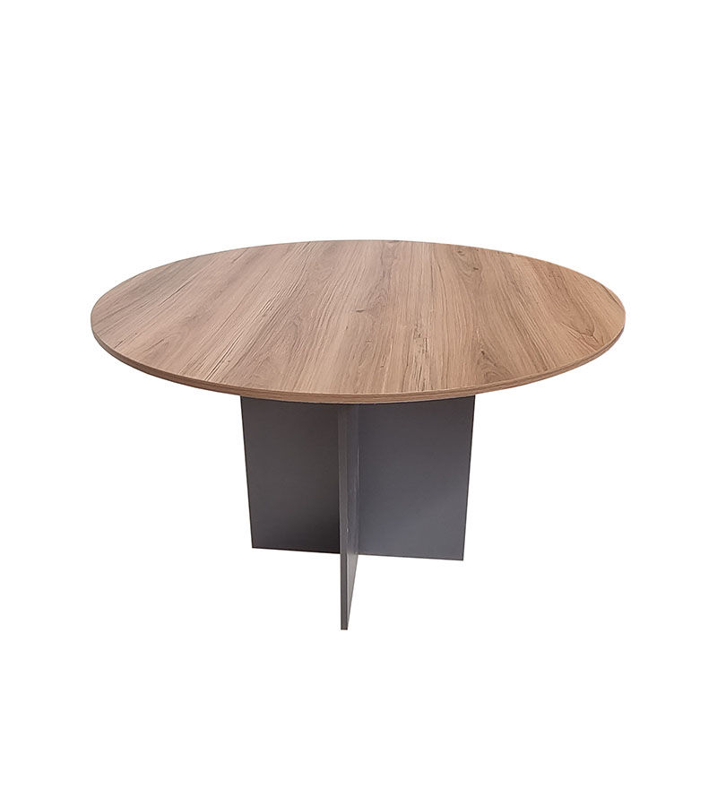 Cardiff Conference Table - Round 120cm - Sahara & Storm Grey