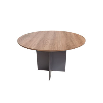 Cardiff Conference Table - Round 120cm - Sahara & Storm Grey