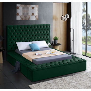 Gretta Storage Sleigh Bed Queen -Green