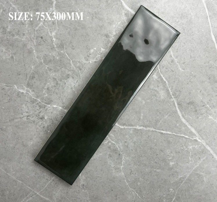 Earthstone Carbon Black Subway (300x75mm - Box of 50 | Covers ±1.14m²)