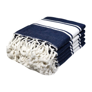 Bunty's Kitchen Towel - Design 2444 - 049x073cms - (05 Pc Pack) - Fringe - Blue Tint