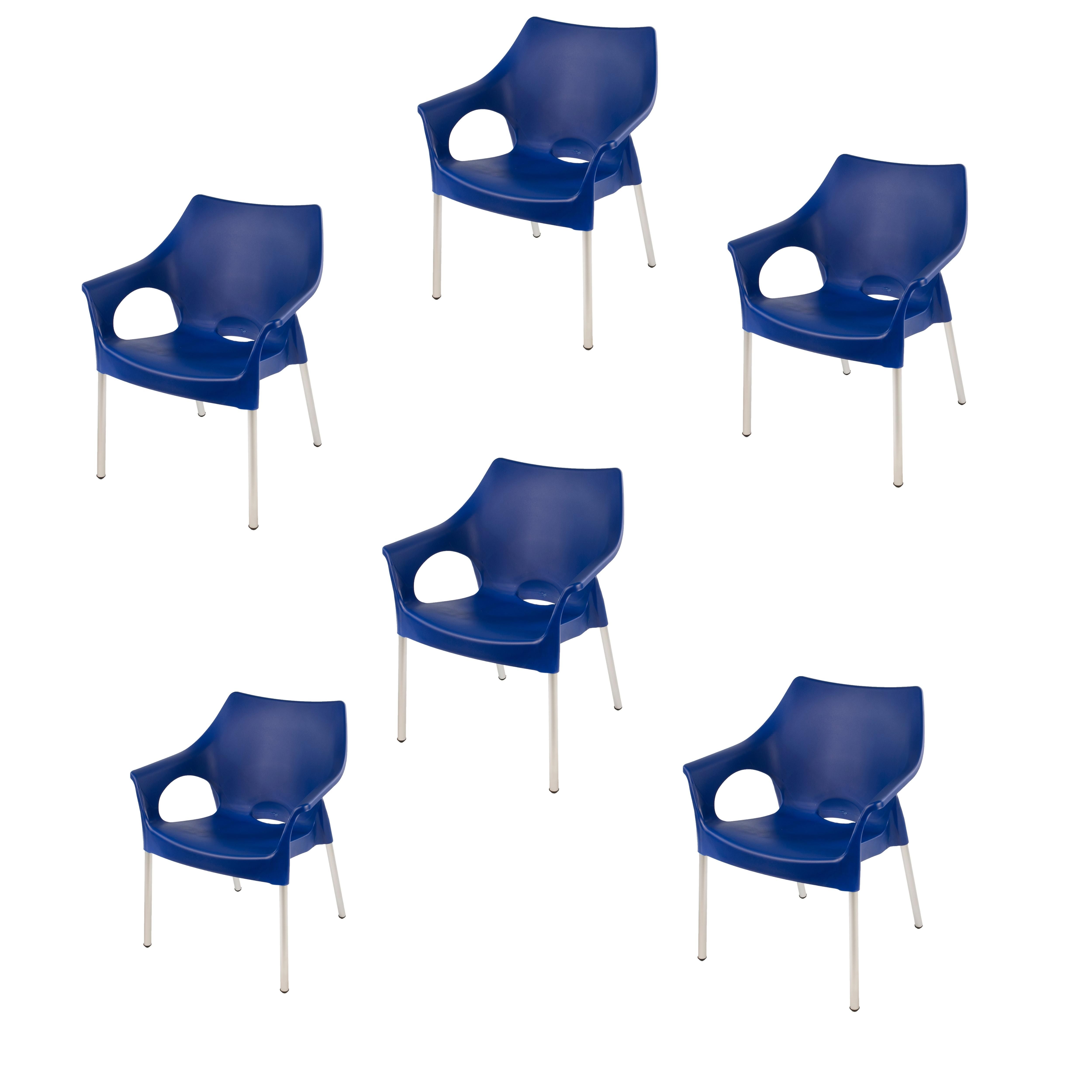 Dublin Café Chair/Patio Chair/ Garden Chair / Stacking Chair - RED - Set of 6