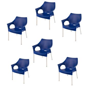 Dublin Café Chair/Patio Chair/ Garden Chair / Stacking Chair - RED - Set of 6