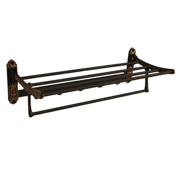 ANTIQUE BLACK & GOLD BATHROOM SHELF - VINTAGE (REDSTAR)