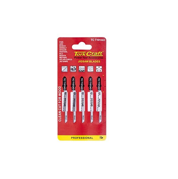 Tork Craft - T-Shank Jigsaw Blade 1.3mm 20Tpi 75mm 5Piece - 5 Pack