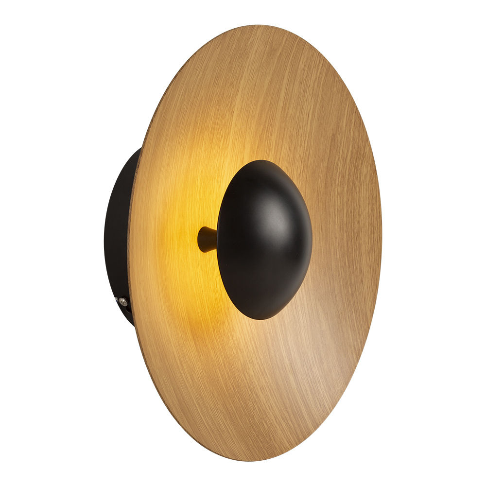Eurolux - Medium - Round - Wall Light - Wood Grain
