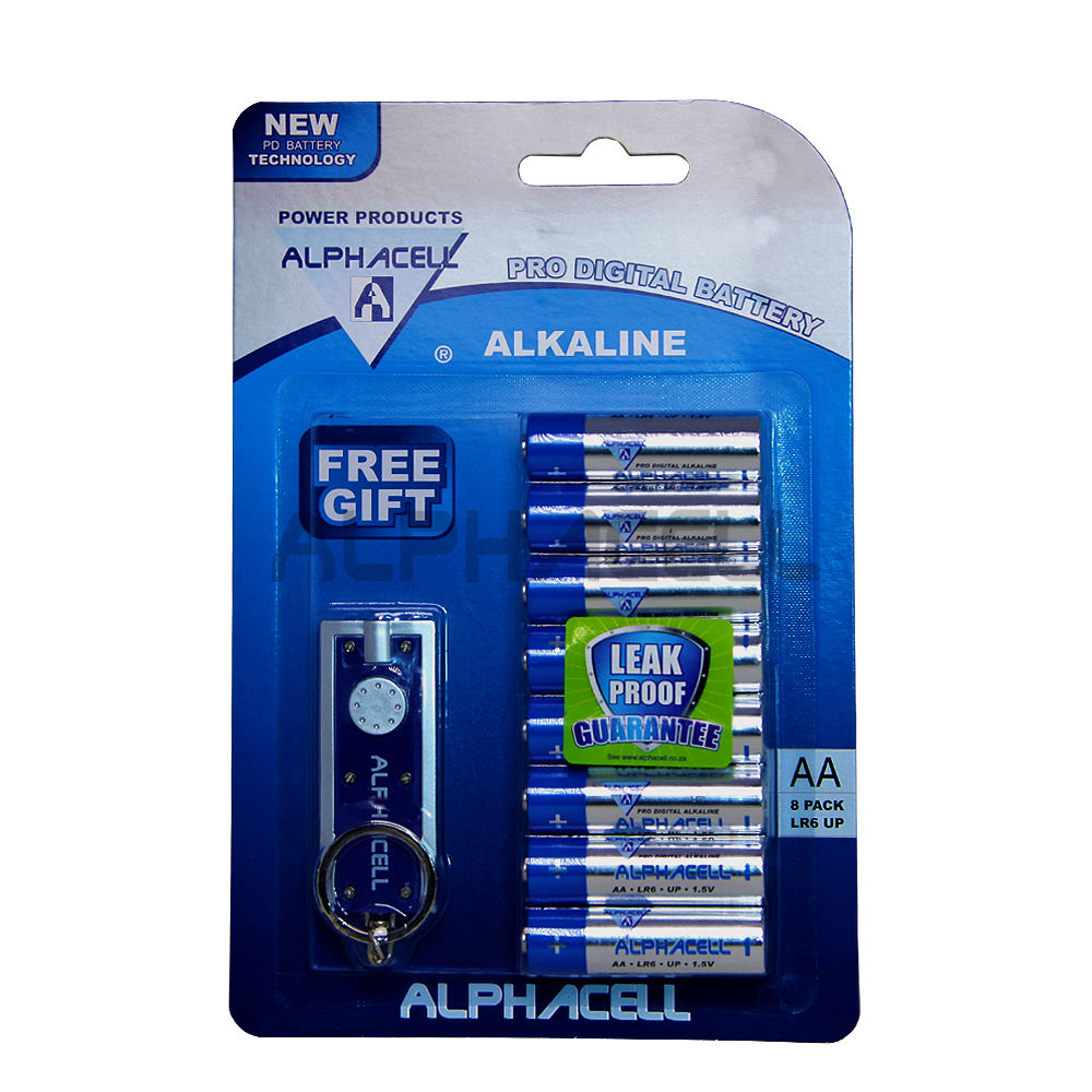 Alkaline ProDig AA LR6 8pc + Free Gift Alphacell