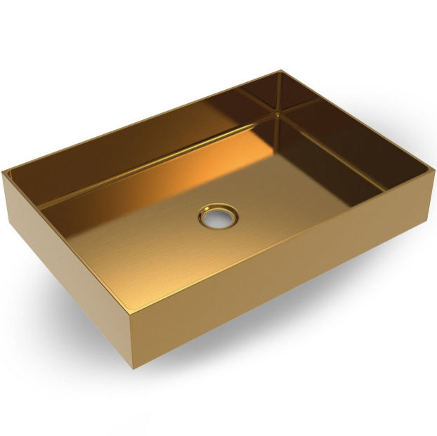 Cora Rectangular Stainless Steel Wash Basin -Gold