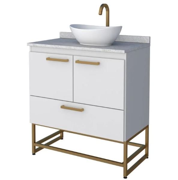 Suez Bathroom Vanity Granite With Bali Basin- White