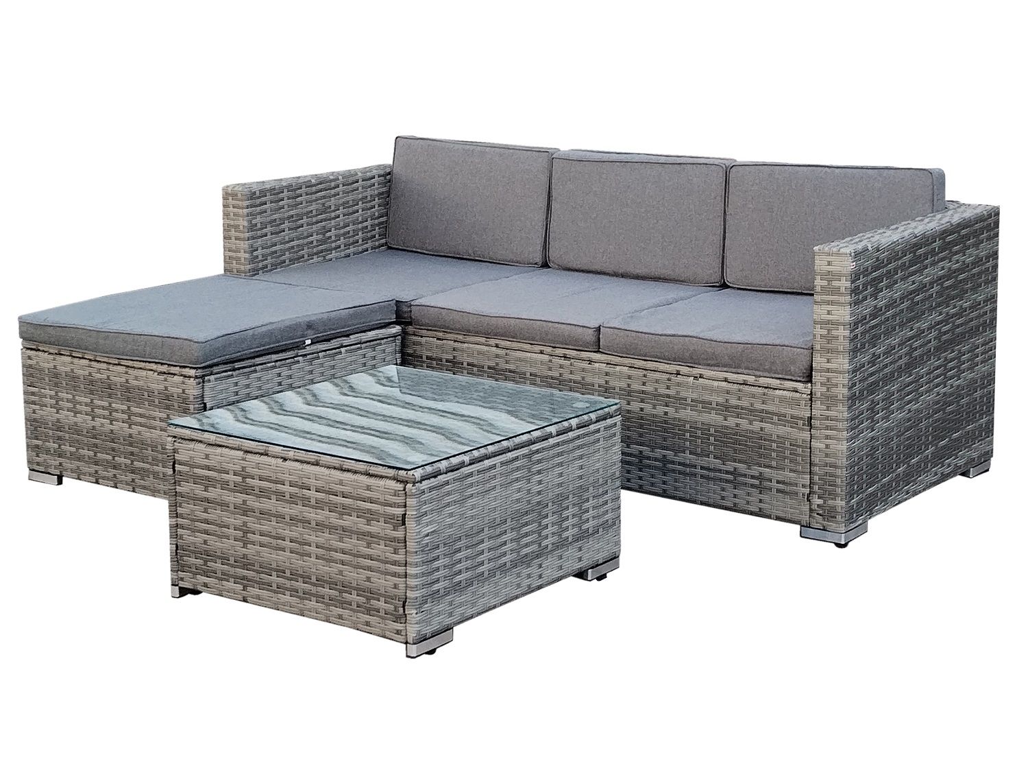 Shayd - 3PC Mario Outdoor Rattan Patio Set