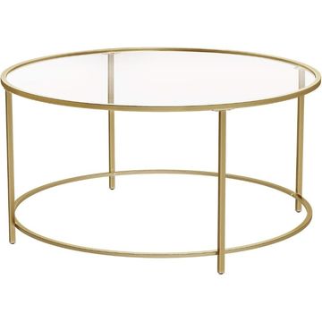 Bragg Zurich Round Glass Coffee Table, Gold
