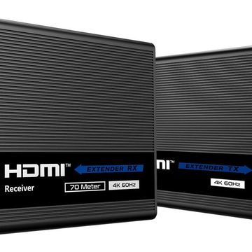 Lenkeng 70M 4K 60Hz Hdr Point To Point Extender Over Cat6 With Hdmi Loop Out And Ir Passback (Lkv676Cascade) - Rx Receiver Only