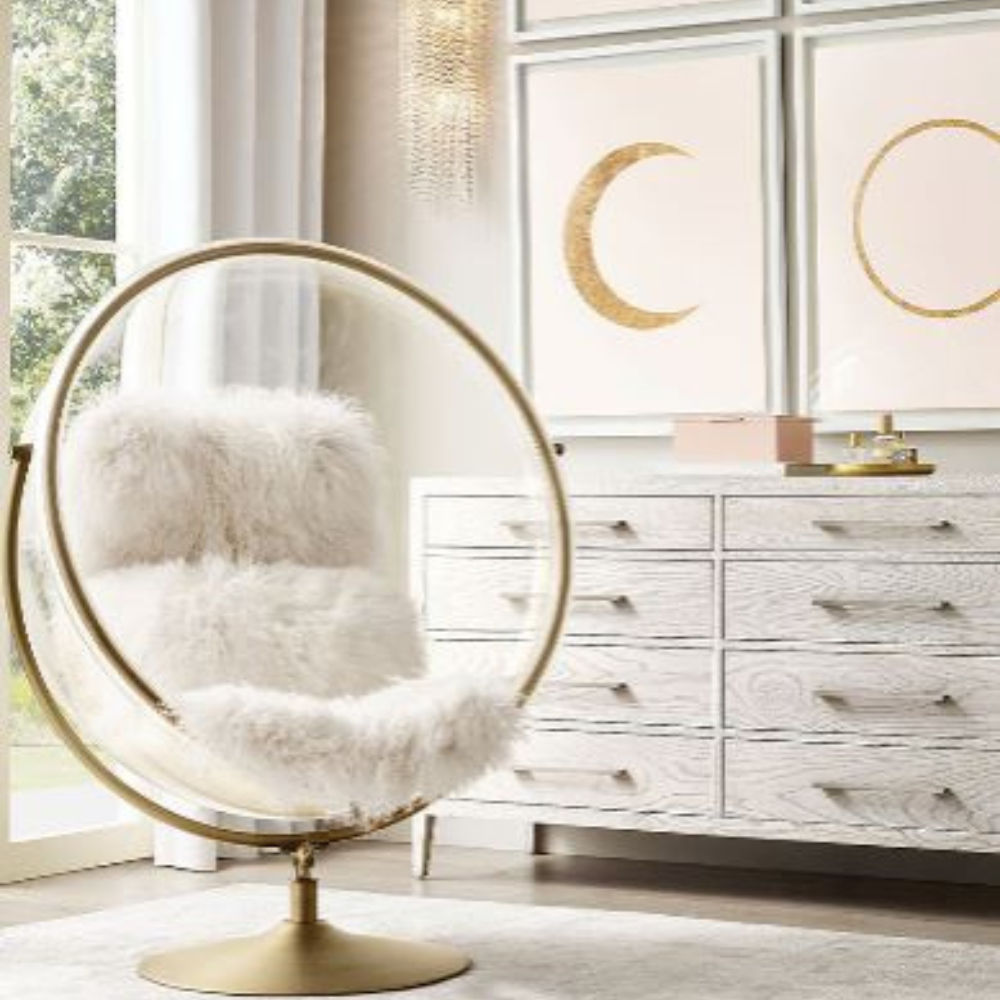 Orbit Chair- Transparent-Gold