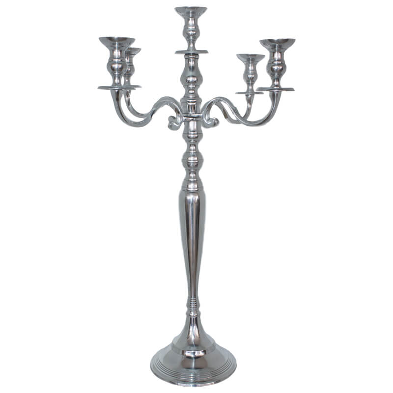MAJESTIC SILVER 5ARM CANDELABRA 70CM