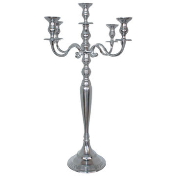 MAJESTIC SILVER 5ARM CANDELABRA 70CM