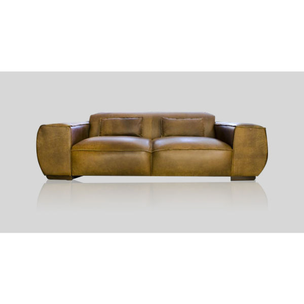 Luxurious 2-Seater Sofa in Premium Full-Grain Leather