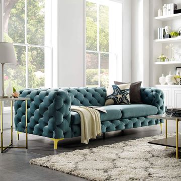 Chesterfield Velvet 3 seater sofa - Olive