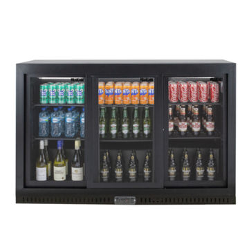 PolarCab Black - Back Bar Cooler 3 Sliding Door