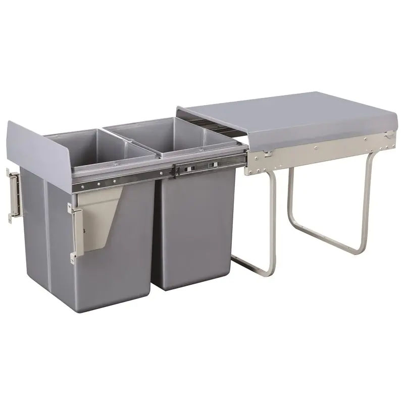 Double Pull Out Bin – 2 x 20L Front Connector Kitchen Waste Organizer