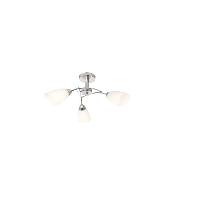 Polished Chrome with White Frosted Glass Ceiling light - EMS