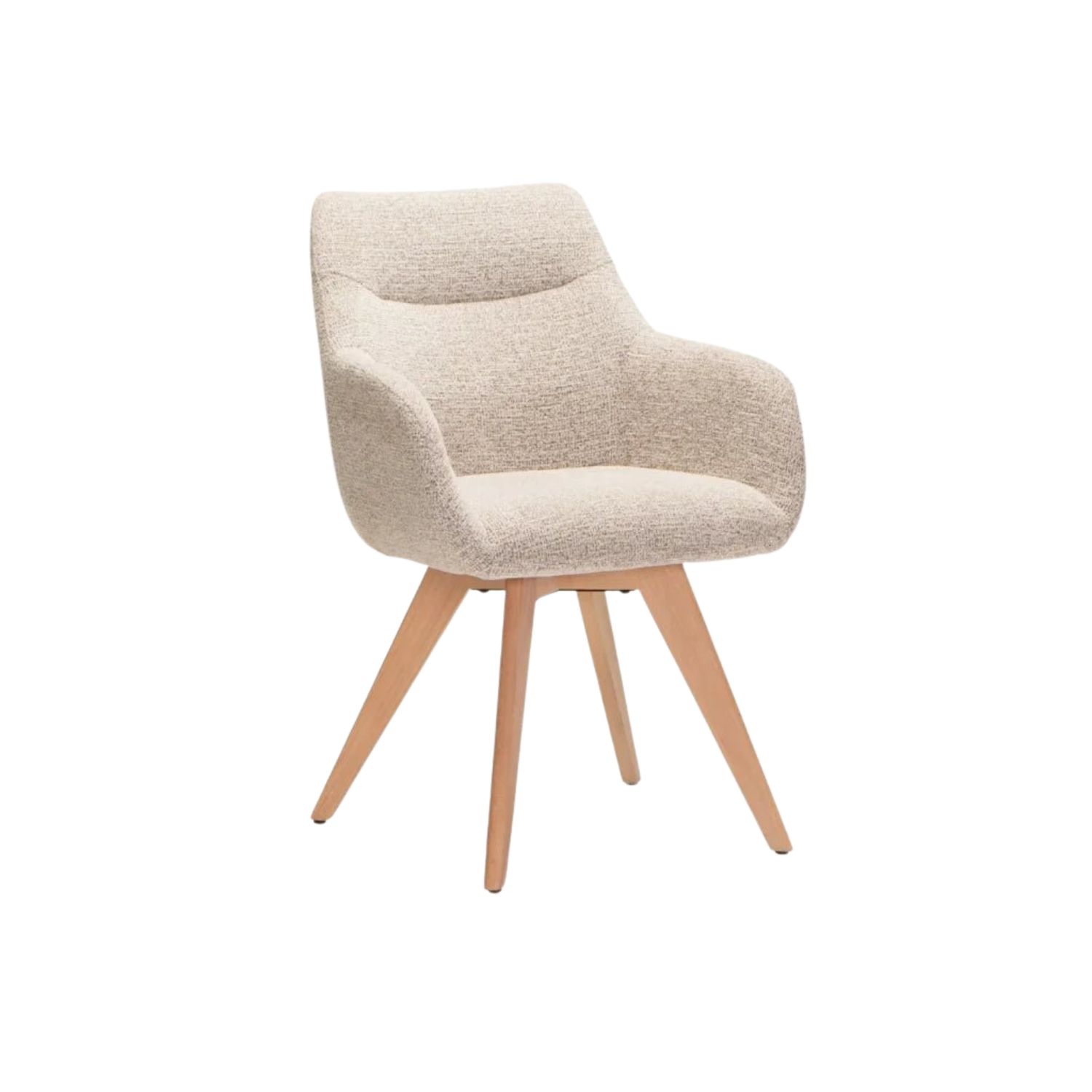 Speckled Stone Fabric Dining Chair With Beech Legs