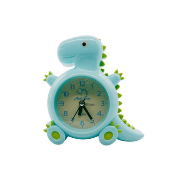 Kids Exquisite Dinosaur Quartz Analog Alarm Clock - Blue