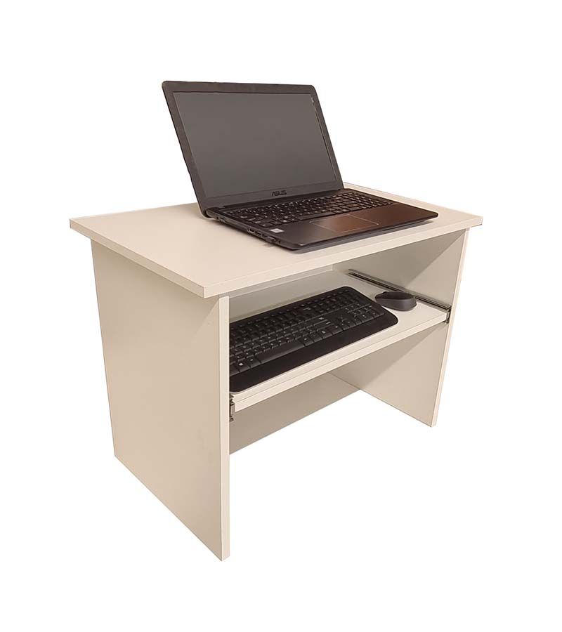 Glasgow Posture Laptop / Screen Stand with Pull out for Keyboards - White